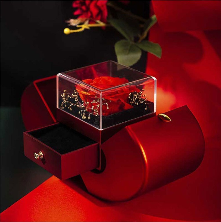 Jewelry Box Valentine's Gift Necklace Eternal Rose