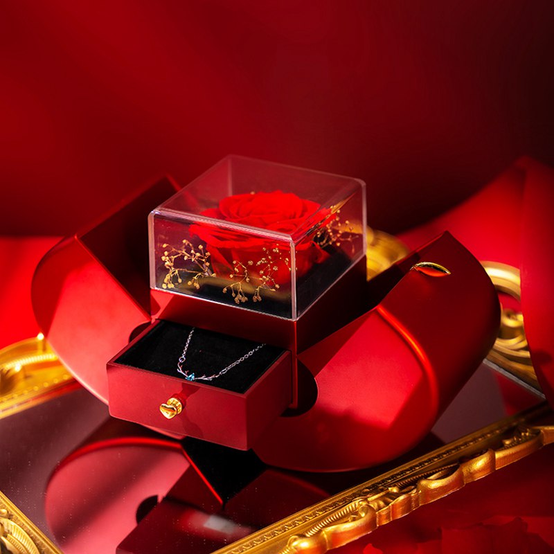 Jewelry Box Valentine's Gift Necklace Eternal Rose