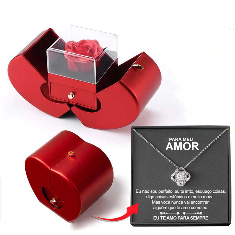 Jewelry Box Valentine's Gift Necklace Eternal Rose