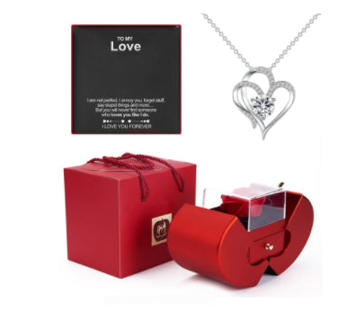 Jewelry Box Valentine's Gift Necklace Eternal Rose