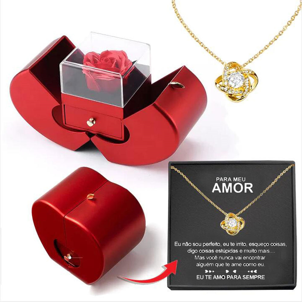 Jewelry Box Valentine's Gift Necklace Eternal Rose