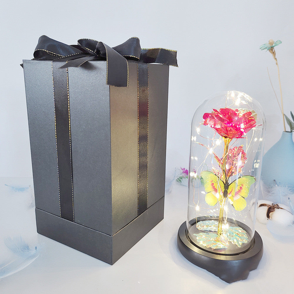 Eternal Rose LED Light In Glass Cover Valentine's Day Gift