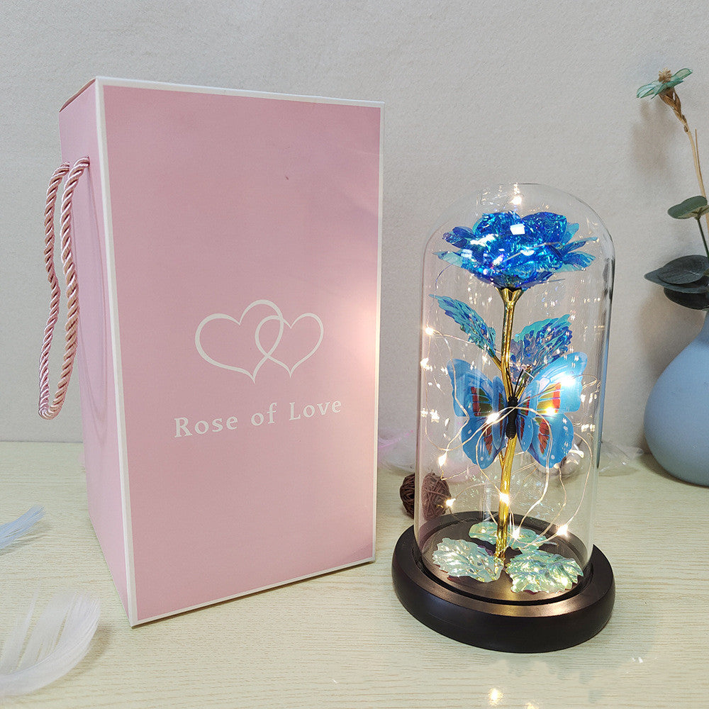 Eternal Rose LED Light In Glass Cover Valentine's Day Gift