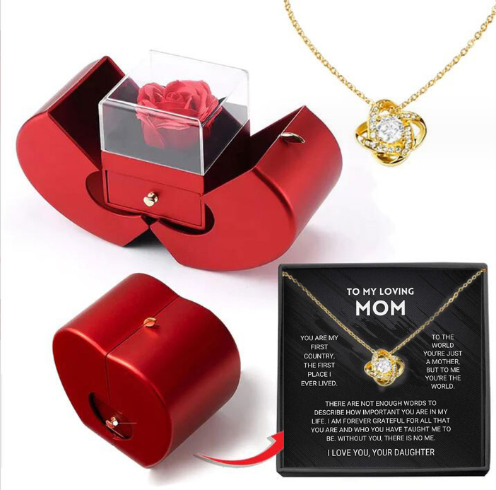 Jewelry Box Valentine's Gift Necklace Eternal Rose