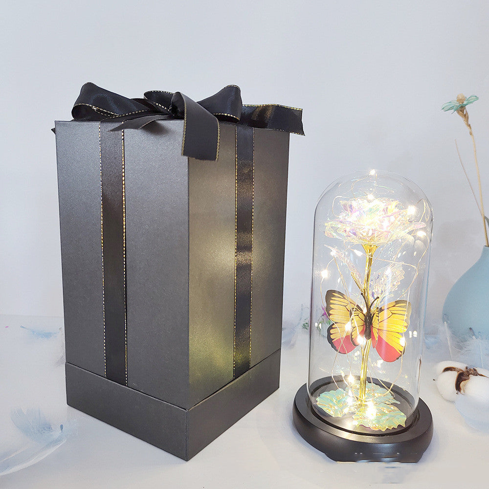 Eternal Rose LED Light In Glass Cover Valentine's Day Gift