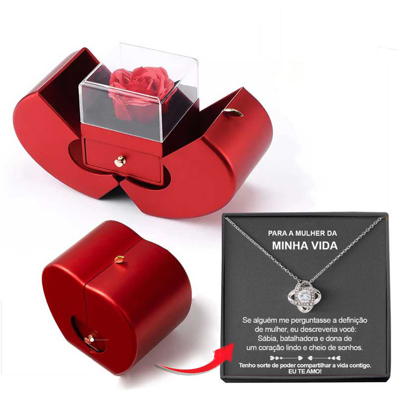 Jewelry Box Valentine's Gift Necklace Eternal Rose