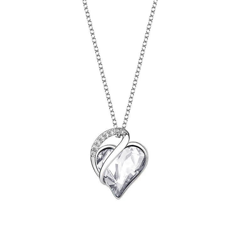 Sliver Heart Shaped Necklace Jewelry