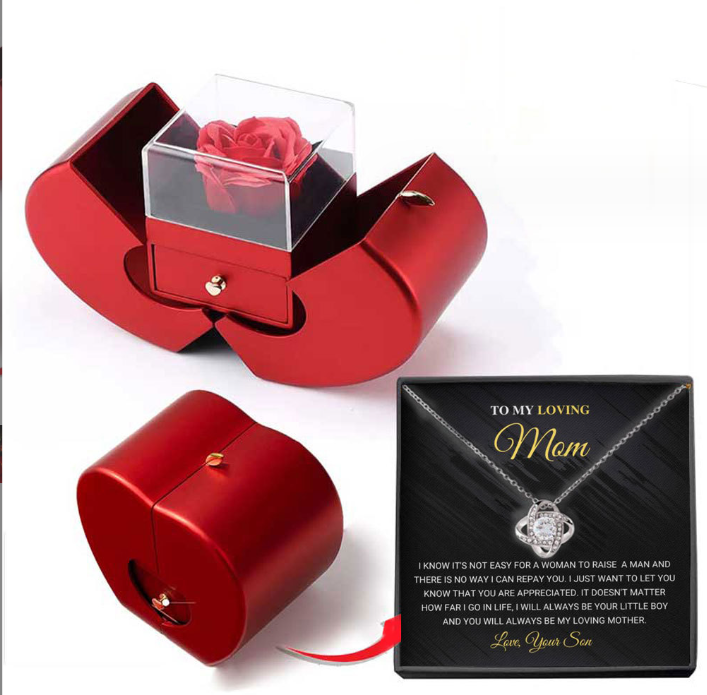 Jewelry Box Valentine's Gift Necklace Eternal Rose