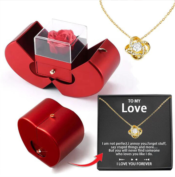 Jewelry Box Valentine's Gift Necklace Eternal Rose