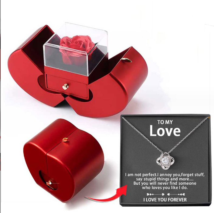 Jewelry Box Valentine's Gift Necklace Eternal Rose