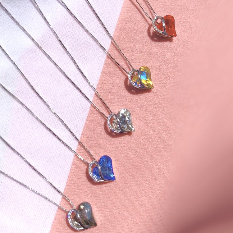 Sliver Heart Shaped Necklace Jewelry