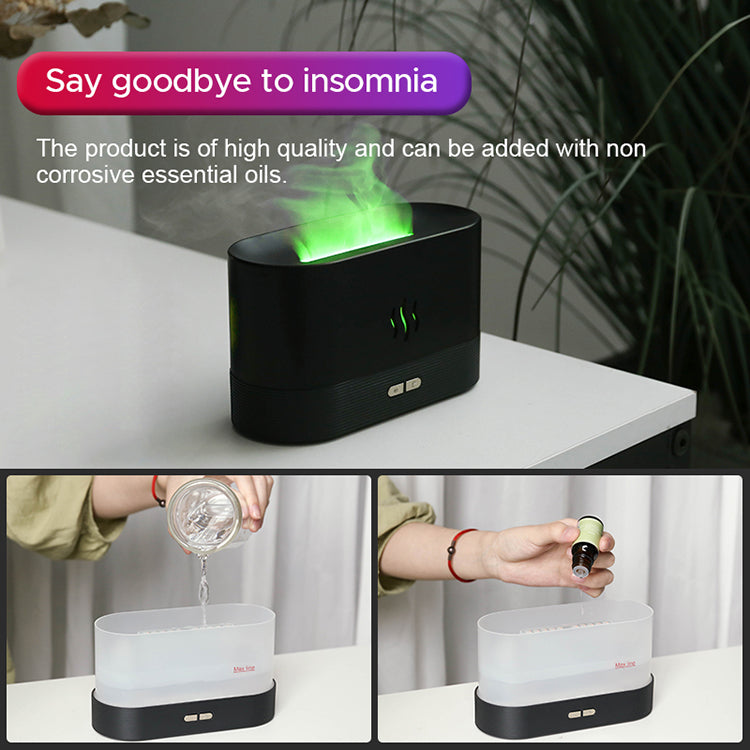 Ultrasonic Flame Humidifier Led RGB Colorful Aroma Diffuser