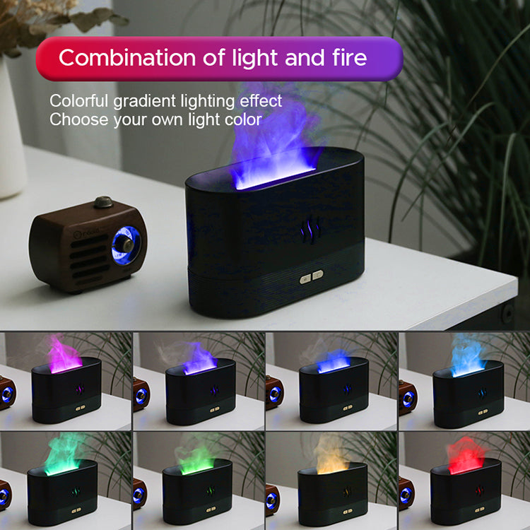 Ultrasonic Flame Humidifier Led RGB Colorful Aroma Diffuser