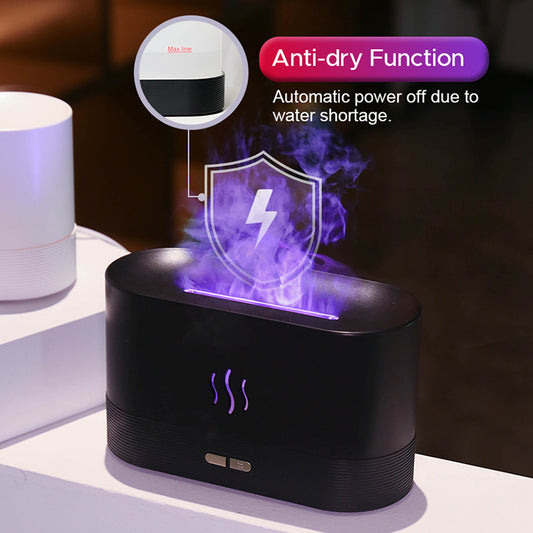 Ultrasonic Flame Humidifier Led RGB Colorful Aroma Diffuser