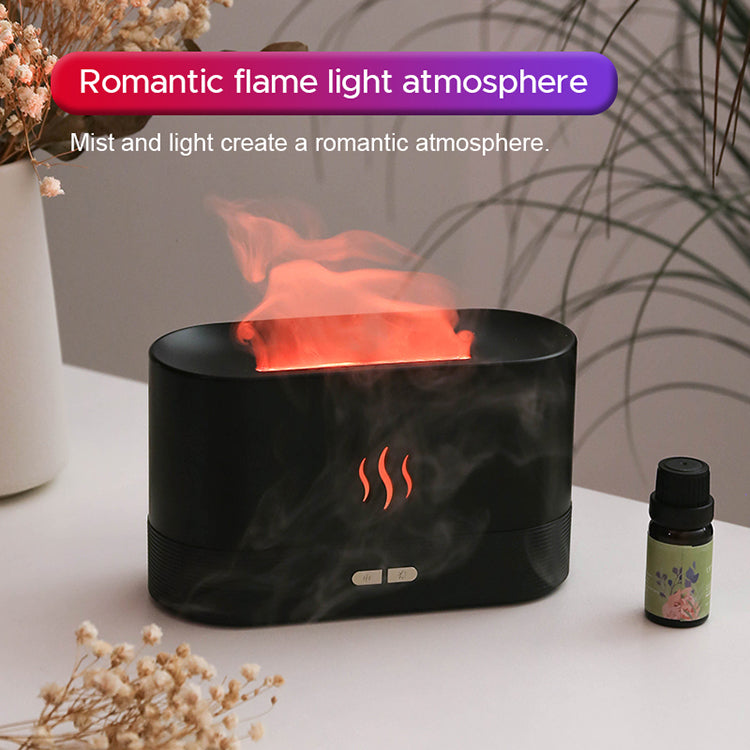 Ultrasonic Flame Humidifier Led RGB Colorful Aroma Diffuser